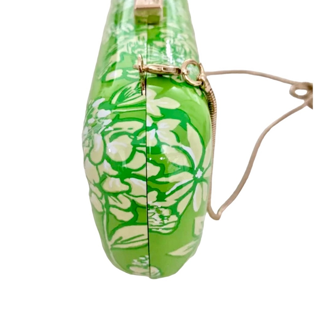 NWT Lilly Pulitzer Clutch It's A Spring Thing in Limeade W/ Gold Shoulder Chain - Picture 7 of 10